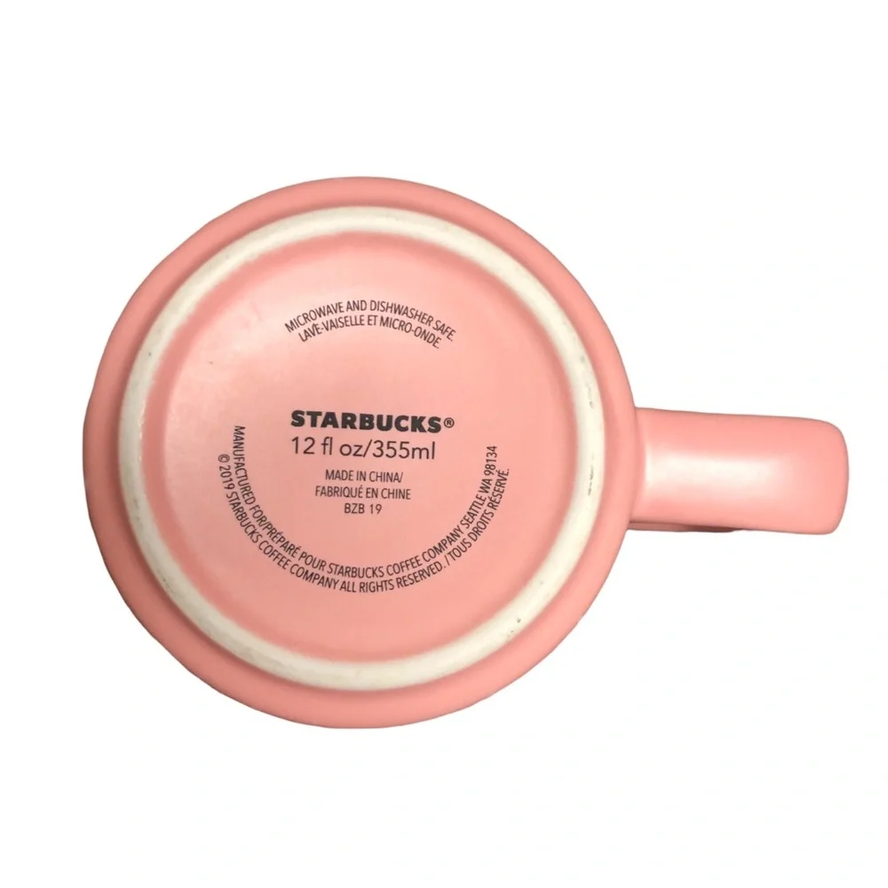 Starbucks Pink & White‎ Speckle Coffee Tea Cup Mug 12oz - Valentine’s Day 2019